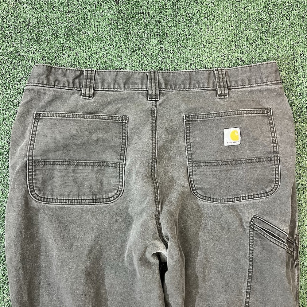 Carhartt Pants Mens 38x34 Gray Relaxed Fit Canvas Workwear Carpenter Utility - Picture 6 of 11